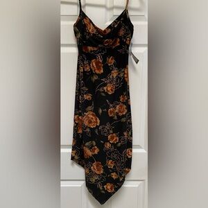 NWT Floral Y2K Black Dress with‎ Flowers